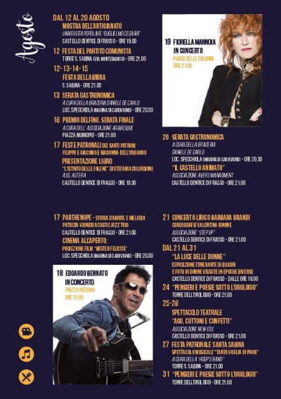 Evento in programma in calendario nei giorni 25 e 26 agosto, posticipato a da...