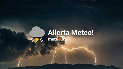 Messaggio di allerta meteo per rischio Idrogeologico per temporali.